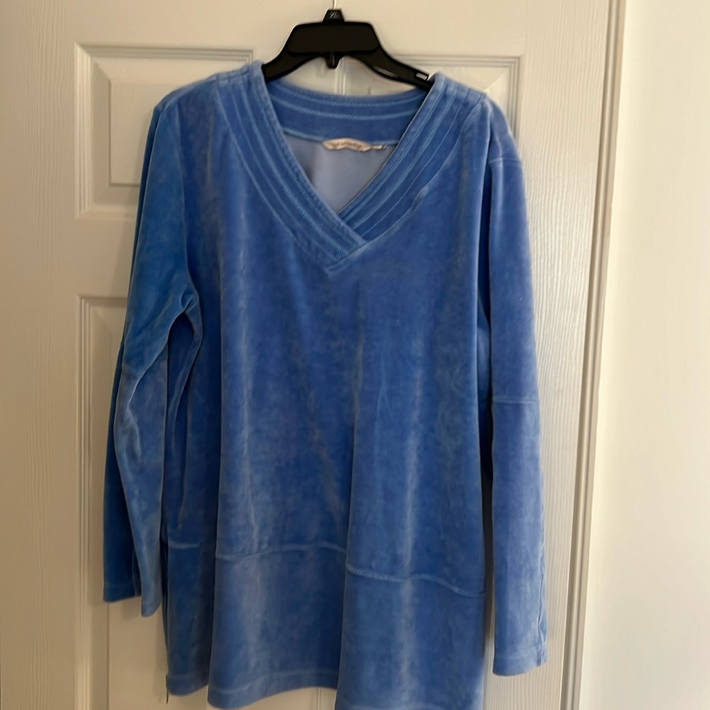 Soft Surroundings beautiful rich blue top